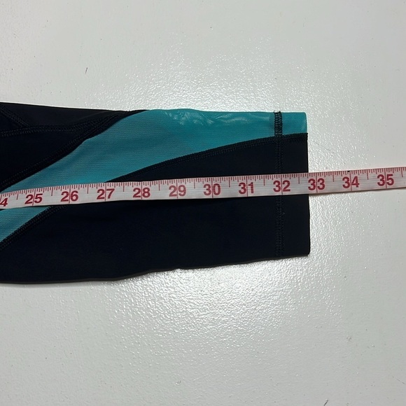 Lululemon Inspire Tight II in Black/Space Dye Twist Naval Blue Peacock Blue Sz 8 - Picture 11 of 15
